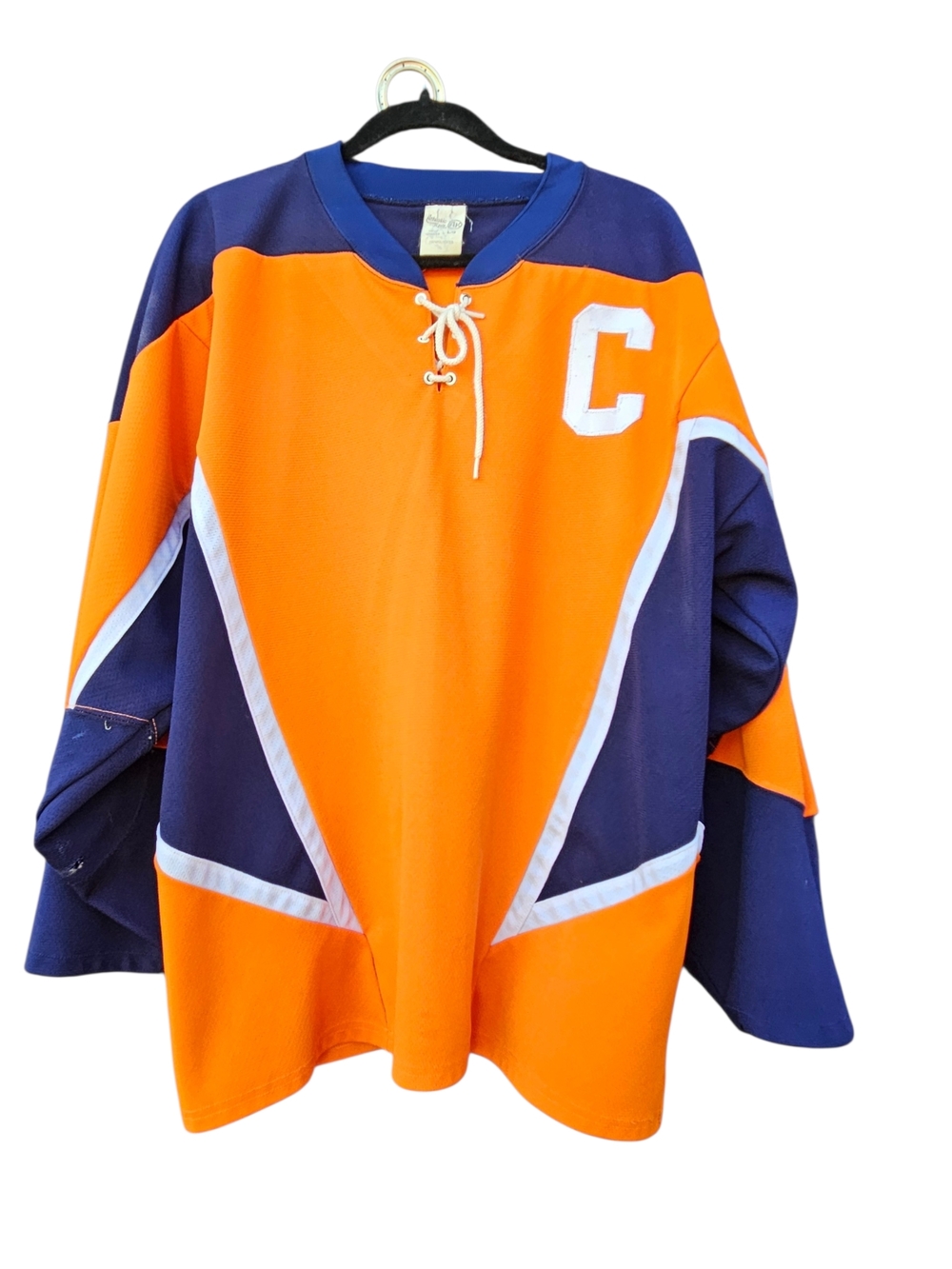 Vintage Athletic Knit AK Hockey Jersey #11 Captain C Made in Canada Team Issued